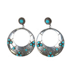 50's Frank Patania sr Southwestern Modernist sterling silver turquoise earrings - Estate Fresh Austin