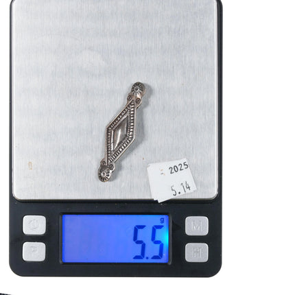 Vintage Navajo sterling silver chiseled repousse pin - Estate Fresh Austin