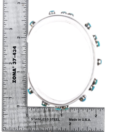 6.5" 1950's Frank Patania Sr Modernist sterling silver turquoise cuff bracelet - Estate Fresh Austin