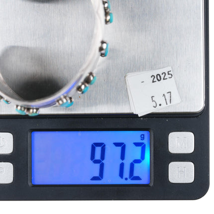 6.5" 1950's Frank Patania Sr Modernist sterling silver turquoise cuff bracelet - Estate Fresh Austin