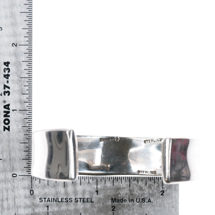 6.2" Lazaro Gutierrez sterling silver #8 turquoise channel inlay cuff bracelet - Estate Fresh Austin