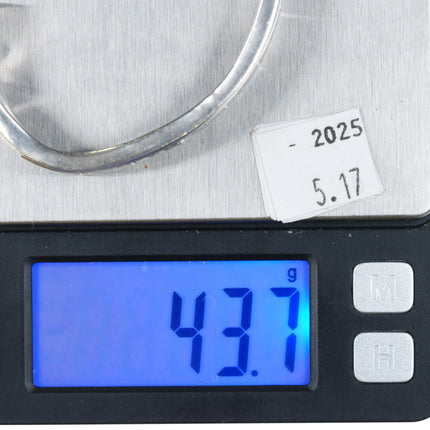 6.2" Lazaro Gutierrez sterling silver #8 turquoise channel inlay cuff bracelet - Estate Fresh Austin