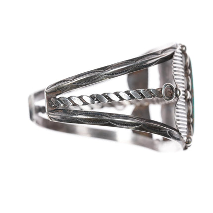 6.65" c1950's Navajo Lone Mountain turquoise sterling silver cuff bracelet - Estate Fresh Austin