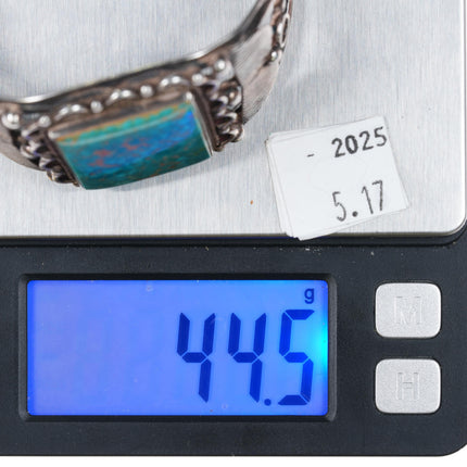 6.65" c1950's Navajo Lone Mountain turquoise sterling silver cuff bracelet - Estate Fresh Austin