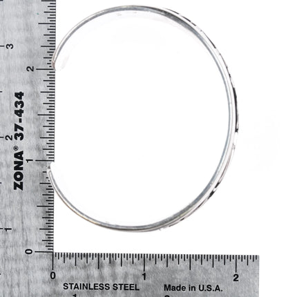 6.5" Verden Mansfield Hopi Overlay cuff bracelet Eagle Dancer sterling silver - Estate Fresh Austin