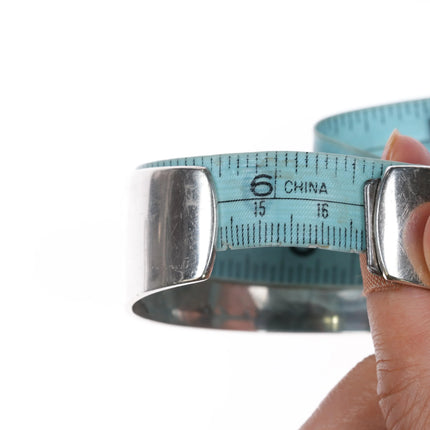 6.5" Verden Mansfield Hopi Overlay cuff bracelet Eagle Dancer sterling silver - Estate Fresh Austin