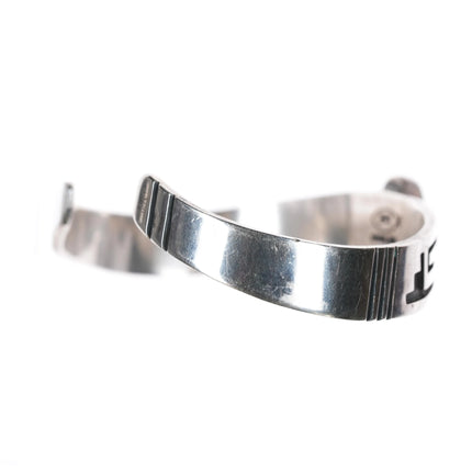 6.25" Everett and Mary Teller Navajo Overlay Coral Sterling silver cuff bracelet - Estate Fresh Austin