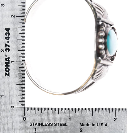 6.1" c1940's Navajo Sterling silver cuff bracelet w/Nice American Turquoise - Estate Fresh Austin