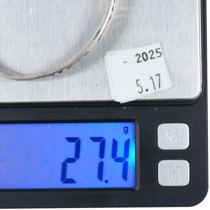 6.5" Leon Lomakema Hopi Overlay vintage cuff bracelet sterling silver - Estate Fresh Austin