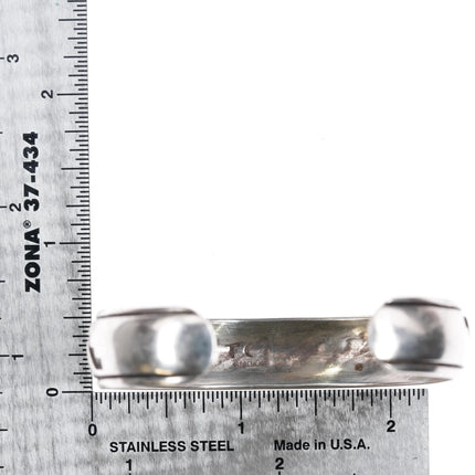 6.1" Tommy Singer Navajo Overlay cuff bracelet geometric pattern sterling silver - Estate Fresh Austin