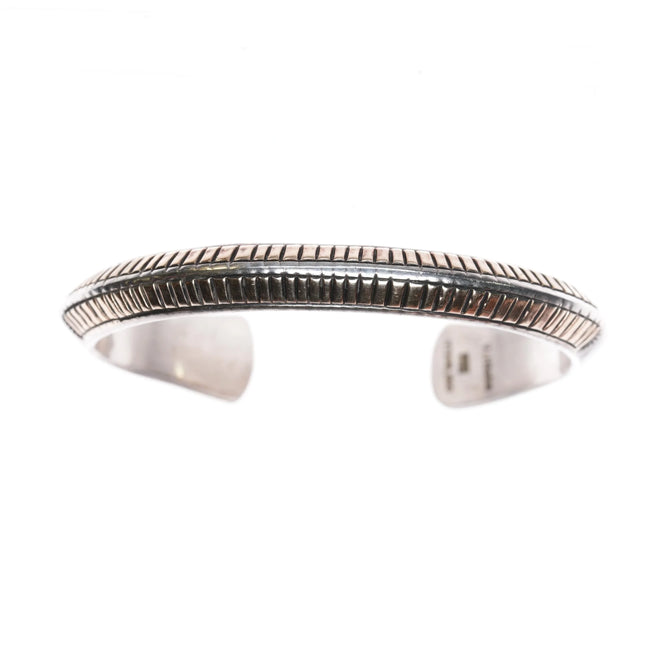 6.1" Victor Hicks Navajo Sterling silver 14k gold carinated cuff bracelet - Estate Fresh Austin
