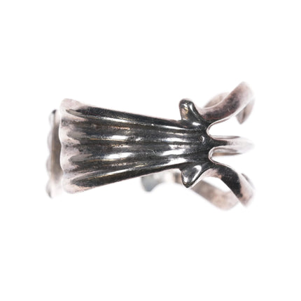 6" 40's-50's Navajo cast sterling silver mouth/lips shaped cuff bracelet - Estate Fresh Austin