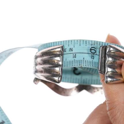 6" 40's-50's Navajo cast sterling silver mouth/lips shaped cuff bracelet - Estate Fresh Austin