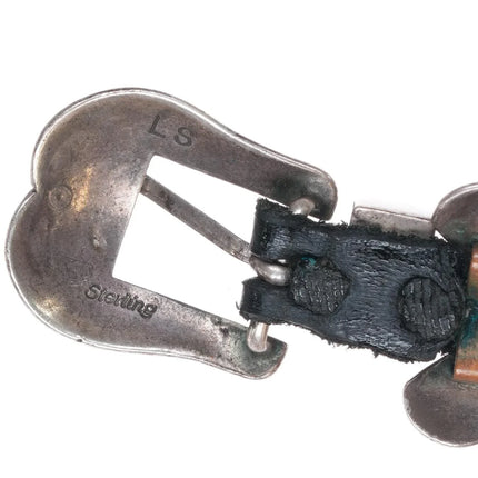 6.25" Larry Sandoval Navajo Sterling silver butterfly concho lapis bracelet - Estate Fresh Austin