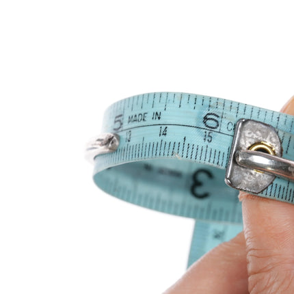 6.1" Zuni sterling silver Mother of pearl inlay stacker vintage cuff bracelet - Estate Fresh Austin