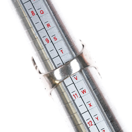 Sz10 Amazing, Large Esther Wood Navajo sterling silver Fox Turquoise ring - Estate Fresh Austin