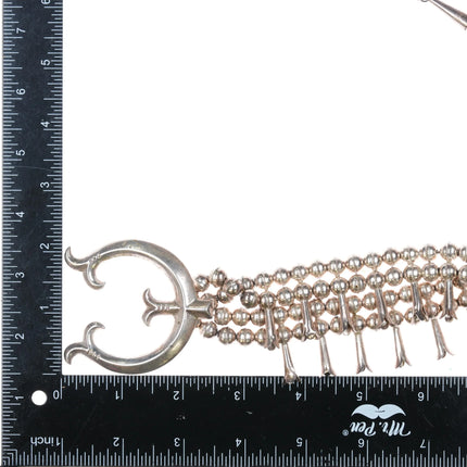 Vintage Navajo sterling silver squash blossom necklace w/cast naja - Estate Fresh Austin