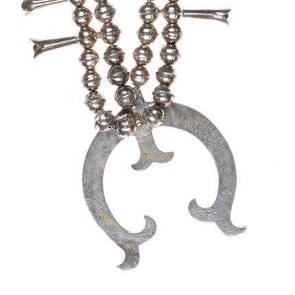 Vintage Navajo sterling silver squash blossom necklace w/cast naja - Estate Fresh Austin