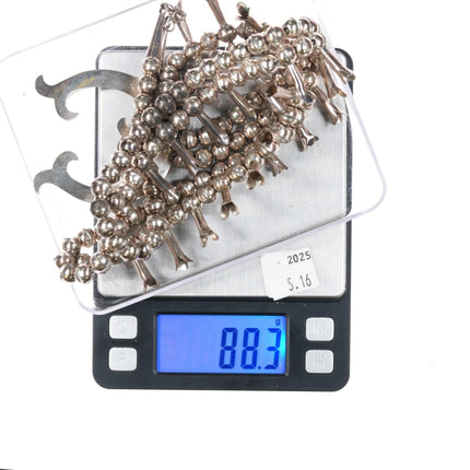 Vintage Navajo sterling silver squash blossom necklace w/cast naja - Estate Fresh Austin