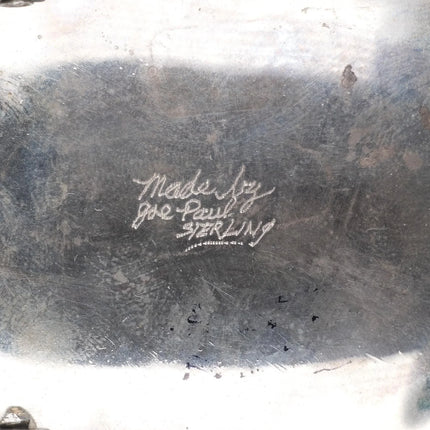 Vintage Joe Paul Navajo Sterling silver turquoise nugget belt buckle - Estate Fresh Austin