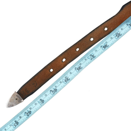 Vintage Navajo sterling silver ranger buckle set on 38" belt Uncle Sam W - Estate Fresh Austin