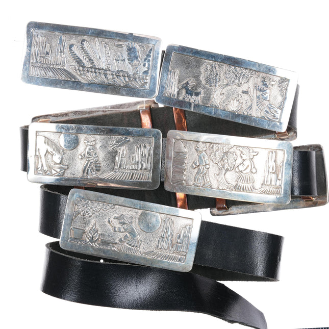 Becenti Navajo sterling silver Storyteller concho belt - Estate Fresh Austin