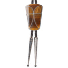 Vintage sterling silver tiger's eye channel inlay stone bolo tie - Estate Fresh Austin