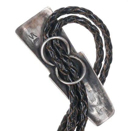 Vidal Aragon Santo Domingo Sterling silver bolo tie with high grade turquoise - Estate Fresh Austin