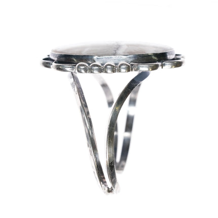 6" c1960's Navajo sterling silver agate cuff bracelet - Estate Fresh Austin