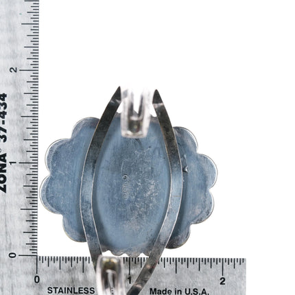 6" c1960's Navajo sterling silver agate cuff bracelet - Estate Fresh Austin