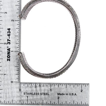 6.3" Heavy vintage Navajo twisted sterling silver wire cuff bracelet - Estate Fresh Austin