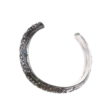 6.5" Deep stamped Navajo sterling silver carinated cuff bracelet - Estate Fresh Austin