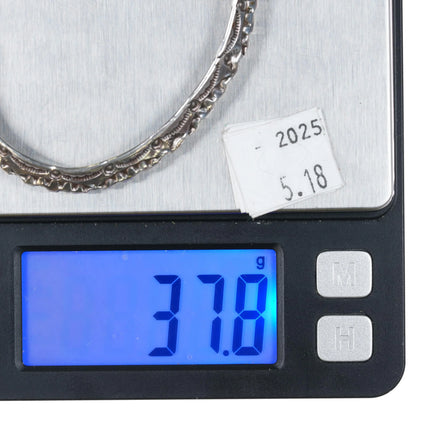 6.5" Deep stamped Navajo sterling silver carinated cuff bracelet - Estate Fresh Austin