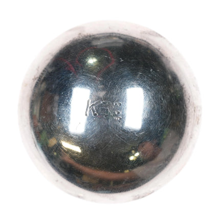 Kee Yazzie Navajo sterling silver Mediterranean red coral seed pot/pendant - Estate Fresh Austin