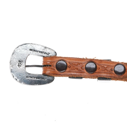 1940's Mexican 935 Sterling silver 10k gold ranger belt buckle set - Estate Fresh Austin