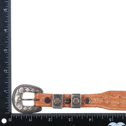 1940's Mexican 935 Sterling silver 10k gold ranger belt buckle set - Estate Fresh Austin