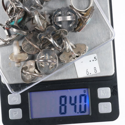 Sz4-8 Collection sterling silver Turquoise/Coral Navajo, Zuni, Agate, Shell ring - Estate Fresh Austin