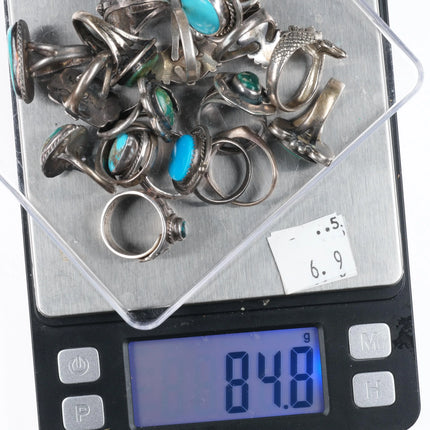 Sz4.5-9 vintage Collection sterling silver Turquoise Navajo, Zuni rings - Estate Fresh Austin