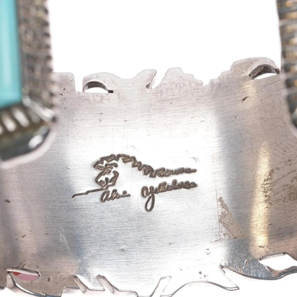 6.5" Alvin Yellowhorse Navajo Multi-mine turquoise sterling silver cuff bracelet - Estate Fresh Austin