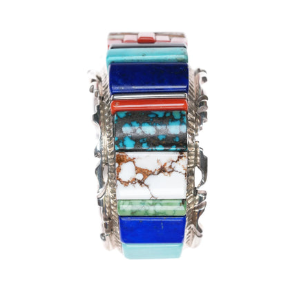 6.5" Alvin Yellowhorse Navajo Multi-mine turquoise sterling silver cuff bracelet - Estate Fresh Austin
