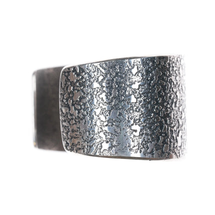 6.3" Boyd Tsosie Navajo Tufa Cast sterling silver turquoise cuff bracelet - Estate Fresh Austin