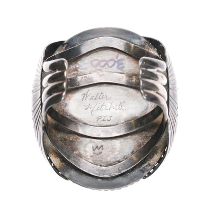 6.8" Walter Mitchell Navajo Vintage Sterling silver turquoise cuff bracelet - Estate Fresh Austin