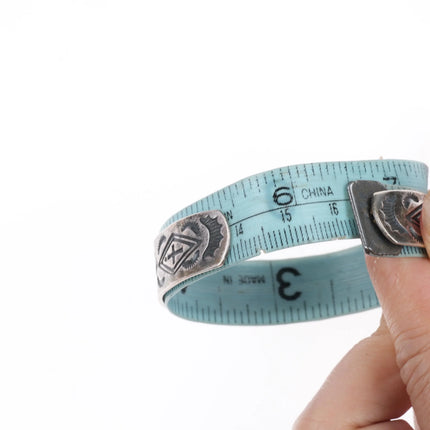 6.35" c1930's Navajo Fred Harvey Era Sterling silver cuff bracelet arrows - Estate Fresh Austin