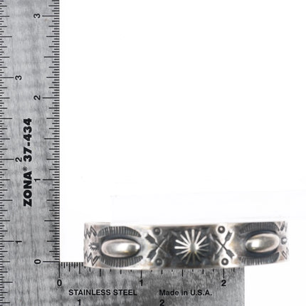 6.35" c1930's Navajo Fred Harvey Era Sterling silver cuff bracelet arrows - Estate Fresh Austin