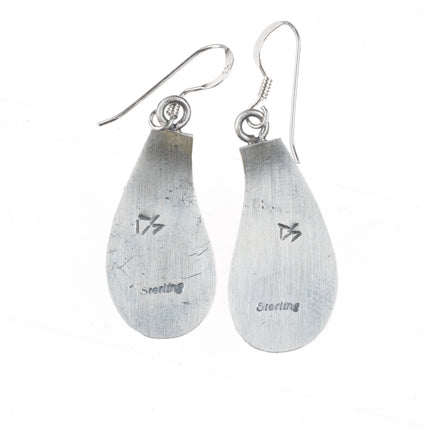 Darren Seweyestewa Hopi Overlay dangle earrings sterling silver - Estate Fresh Austin