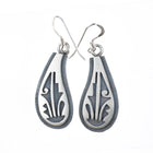 Darren Seweyestewa Hopi Overlay dangle earrings sterling silver - Estate Fresh Austin