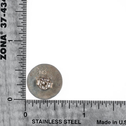 Greg Naseyouma Hopi Overlay stud earrings sterling silver - Estate Fresh Austin