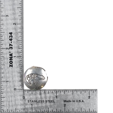 10 Vintage Southwestern sterling silver button covers wolf/Bear/Sunface - Estate Fresh Austin