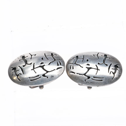 c1950's Antonio Pineda Taxco sterling silver modernist hunting cufflinks - Estate Fresh Austin