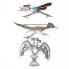 Vintage Navajo/Zuni sterling silver Roadrunner/thunderbird pins - Estate Fresh Austin